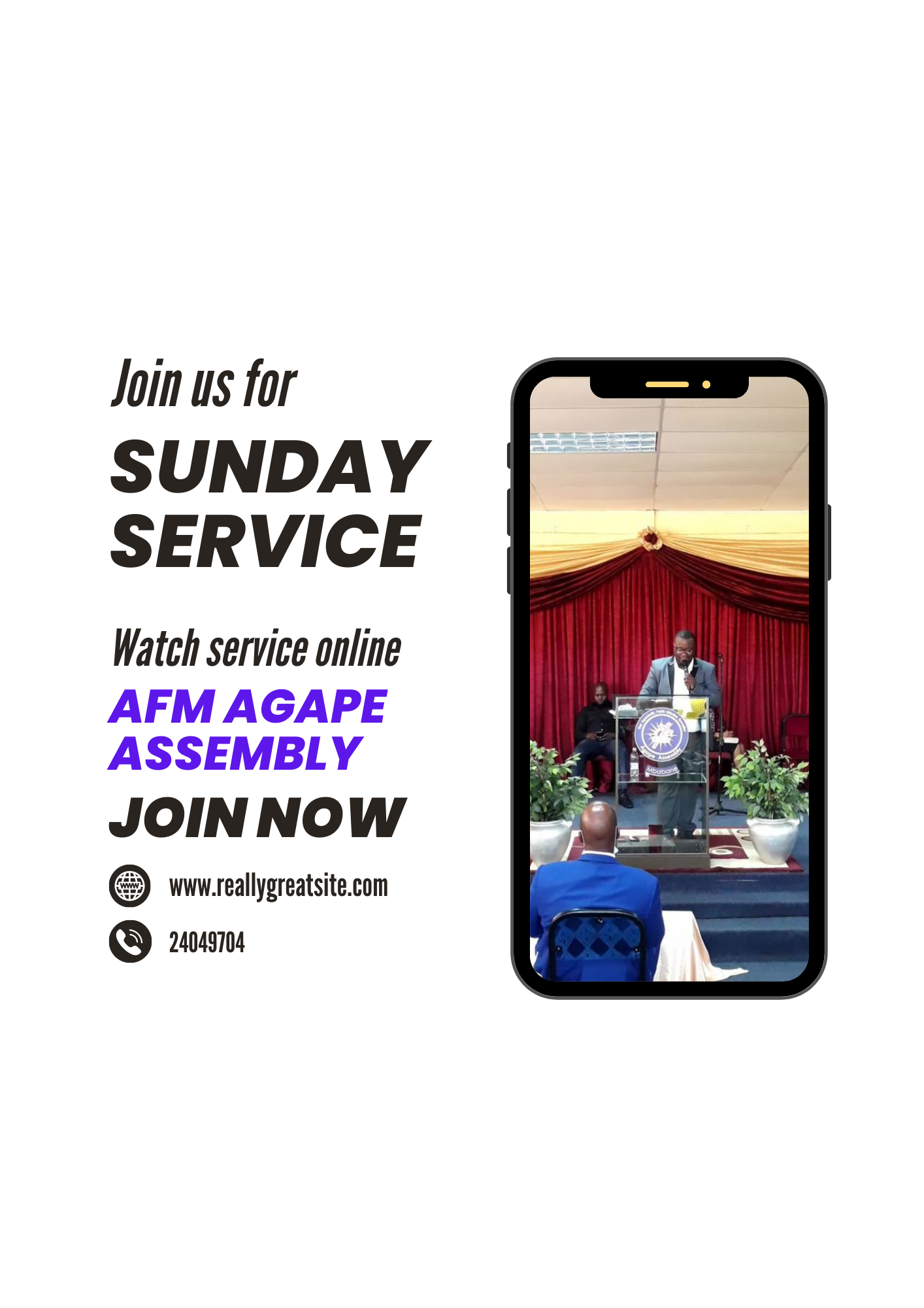 Come and join us this coming Sunday Service